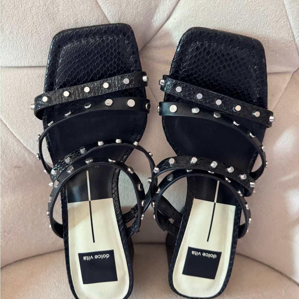 Chic Black Dolce Vita Studded Women's Sandals
